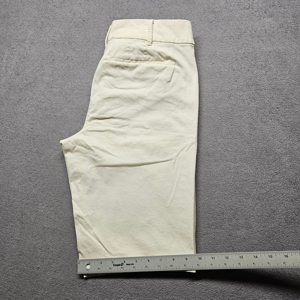 Loft‎ Outlet Womens Size 12 Cream Bermuda Chino Shorts Off White Cotton Spandex